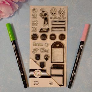 The Happy Planner MAMBI Wellness Acrylic Stamp Set